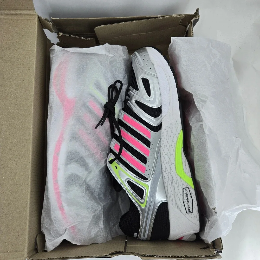 Adidas Adistar Control 5 Mens 10.5 Running Shoes Black Silver Pink JS0041 NEW